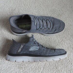 Skechers Mens Summit Key Pace Shoes Size 9 Gray Hands-Free Slip-ins™ #232469
